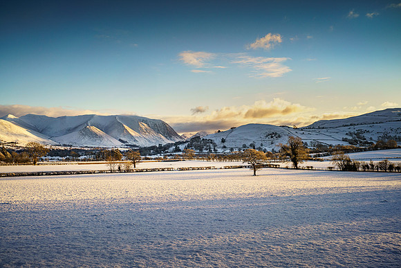Snow, Lorton Valley & Kirk Fell from Stanger.